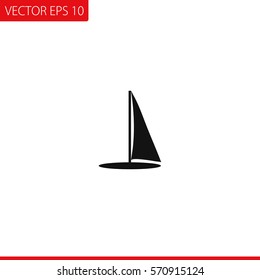 Yachts silhouettes Vector Icon.