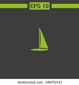 Yachts silhouettes Vector Icon.