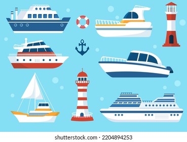 Yachts Template Hand Drawn Cartoon Flat Illustration with People Dancing, Sunbathing, Drinking Cocktails and Relaxing on Cruise Yacht at Ocean