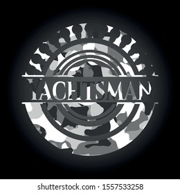 Yachtsman on grey camo texture