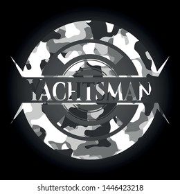 Yachtsman on grey camouflage pattern