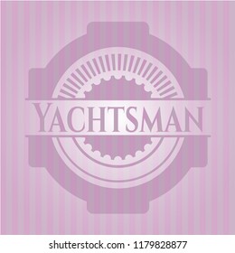 Yachtsman realistic pink emblem