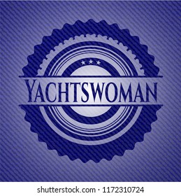 Yachtswoman denim background