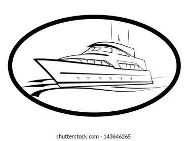 YACHT,YACHTING CLUB BLACK AND WHITE SYMBOL