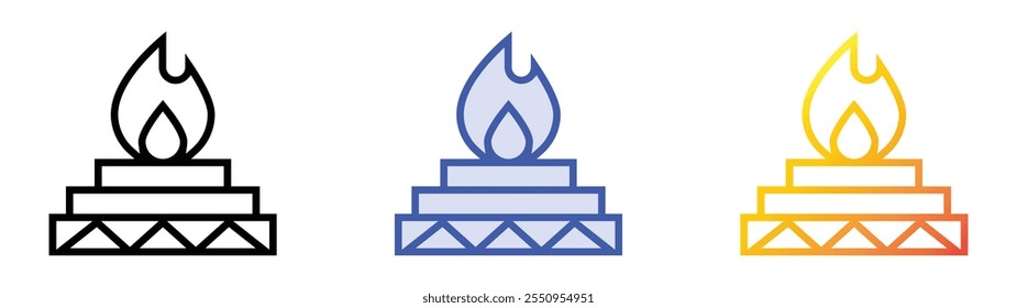 ícone yagna. Design de estilo linear, preenchimento azul e gradiente isolado em plano de fundo branco