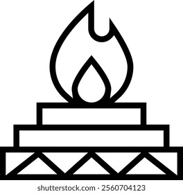 yagna icon. Thin linear style design isolated on white background