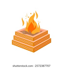 Yagna, Indian Symbol Vector Illustration