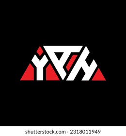 Diseño del logotipo de la letra triangular YAH con forma triangular. Monograma de diseño del logotipo del triángulo YAH. Plantilla de logotipo vectorial triangular YAH con color rojo. SÍ, logotipo triangular simple, elegante y lujoso