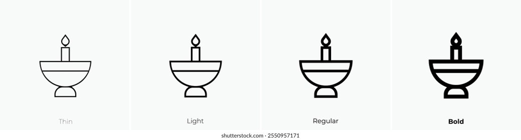 Yahrzeit Ikone. Dünnes, helles Design im regulären und kühlen Stil, einzeln auf weißem Hintergrund