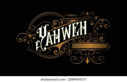 YAHWEH lettering custom style design