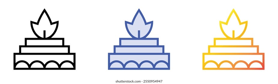 yajna icon. Linear, Blue Fill and Gradient Style Design Isolated On White Background