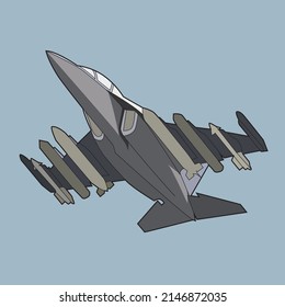 Yak 130 Modern Jet Fighter With Missile Vector Design