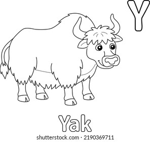 Yak Alphabet ABC Coloring Page Y