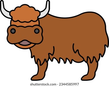 Yak bison buffalo bull animal Outline
