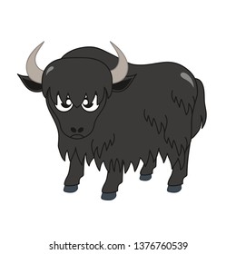 Yak cartoon animals vector
