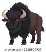 Yak Clipart. Flat Vector Illustration