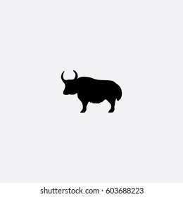 Yak Icon Silhouette Vector Illustration

