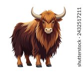 Yak Illustration on White Background