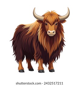 Yak Illustration on White Background