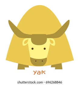 Yak isolated. Drawing yak for a child