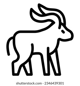 Yak line icon, worldwildlife concept, mountain goat vector sign on white background, goat outline style mobile concept web design. Vector graphics.
