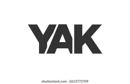 YAK logo design template with strong and modern bold text. Initial based vector logotype featuring simple and minimal typography. Trendy company identity ideal for businesses brand presence.