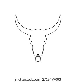 Yak skull outline icon vector flat illustration design.
