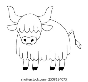 Yak vector art. Line art, Drawing of Yak