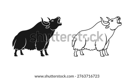 Yak vs Buffalo Distinct Animal Comparison Guide Vector