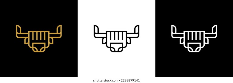 yak yaks cow head black logo icon design vector illustration