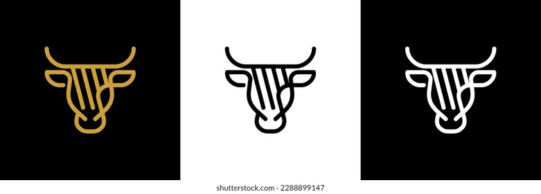 yak yaks cow head black logo icon design vector illustration