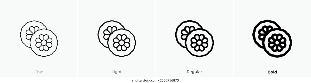 yakgwa icon. Thin, Light Regular And Bold style design isolated on white background