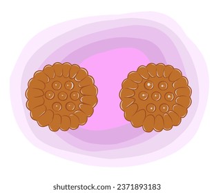 yakgwa. Korean traditional food, Asia traditional Korean yakgwa food vector illustration
