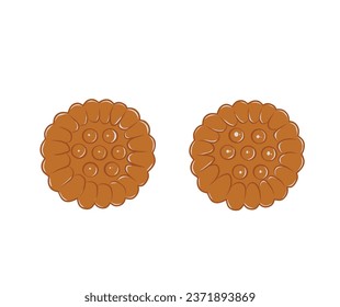 yakgwa. Traditional Korean specialty food, vector illustration.Korean yakgwa traditional food