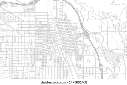 Yakima, Washington, USA, bright outlined vector map with bigger and minor roads and steets created for infographic backgrounds.