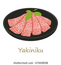 Yakiniku icon. Cartoon illustration of yakiniku vector icon for web isolated on white background