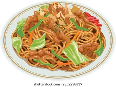 Yakisoba. It becomes noodles.
It is a popular Japanese food.