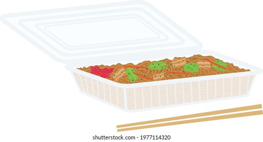 Yakisoba sold at festival stalls