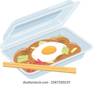 Yakisoba for takeout in packs