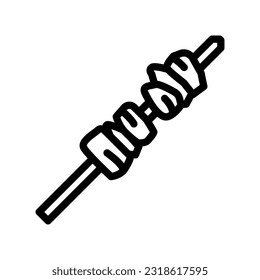 yakitori skewer japanese food line icon vector. yakitori skewer japanese food sign. isolated contour symbol black illustration