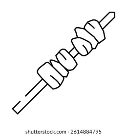 yakitori skewer japanese food line icon vector. yakitori skewer japanese food sign. isolated contour symbol black illustration