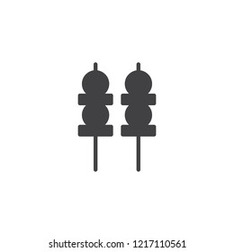 Yakitori skewers vector icon. filled flat sign for mobile concept and web design. Skewer canapes solid icon. Symbol, logo illustration. Pixel perfect vector graphics