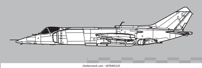 Vektorgrafik des Überschallkämpfers. Seitenansicht. Bild für Illustrationen und Infografiken.