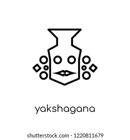 yakshagana icon. Trendy modern flat linear vector yakshagana icon on white background from thin line india collection, editable outline stroke vector illustration