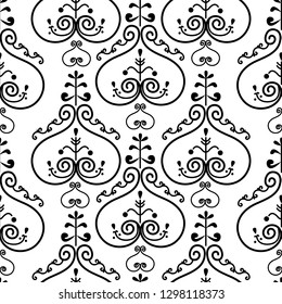 Yakut floral seamless ornament pattern. Yakutia, Republic of Sakha is the largest region of Russia.  Vector illustration. Can be used for textile, greeting business card background, book, phone case 