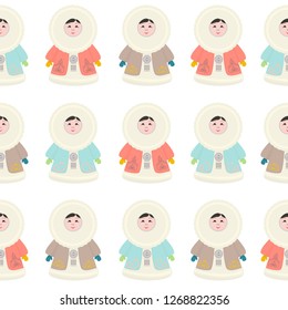 Yakut  pattern. Yakutia, Republic of Sakha is the largest region of Russia.  Vector illustration. Can be used for textile, greeting business card background, coloring book, phone case print
