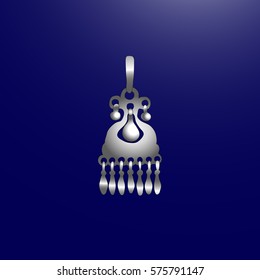 Yakut traditional silver earrings. Vector illustration