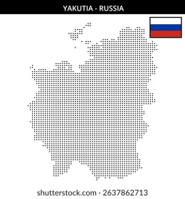 Yakutia map with dotted patterns