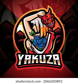 Diseño del logo de la mascota de deportes Yakuza