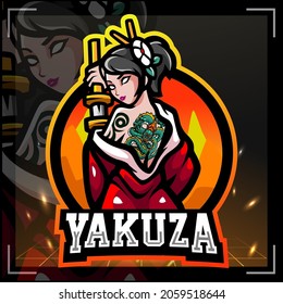 Yakuza girls mascot. esport logo design